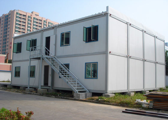 ประเทศจีน บ้านตู้คอนเทนเนอร์แบบ Double - Deck, Living Container House พร้อมบันไดภายนอก ผู้ผลิต
