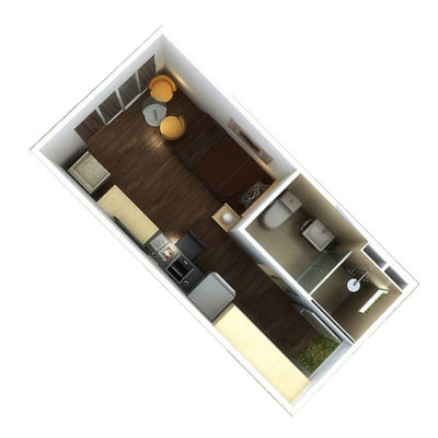 เฟอร์นิเจอร์ครบครัน Prefab 2 ห้องนอน บ้านคอนเทนเนอร์ Luxury Living 20 FT คอนเทนเนอร์ บ้านพร้อมห้องน้ํา Prefab Container เรือ
