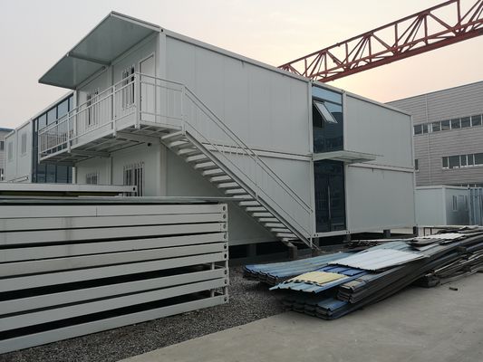 โมดูล Prefab Storage คอนเทนเนอร์ บ้านกันแผ่นดินไหว บ้านสองชั้น