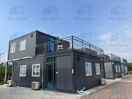บ้านคอนเทนเนอร์ที่สามารถแยกออกได้ แบบยาวนาน Prefabricated Modular with 50mm Rockwool Insulatio