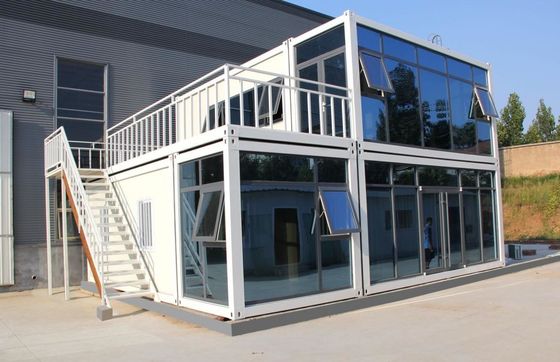 บ้านคอนเทนเนอร์การขนส่งแบบโมดูลหลายฟังก์ชัน บ้าน Prefab กันแผ่นดินไหว