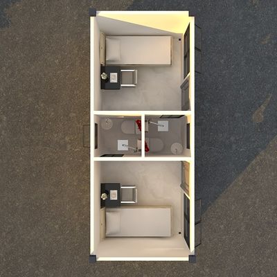 BOX SPACE ราคาถูก 20ft Workshop บ้านคอนเทนเนอร์ Prefab พร้อมครัว บ้านพกพาแบบโมดูล พร้อมตกแต่ง
