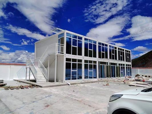 การประกอบและการแยกแยกที่ง่าย บ้าน Prefab กับกําแพงกระจกประกอบกันเอง กระจกสํานักงานสําหรับทําเหมือง