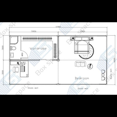 1 ห้องนอน บ้านคอนเทนเนอร์ จีน 20 ฟุต บ้านคอนเทนเนอร์พับที่ขยายได้ บ้านพับที่ 20 ฟุต พร้อมห้องน้ํา